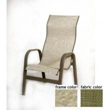 Bonaire Aluminum High Back Sling Dining Chair With Saddle Frame And B0808 Fabric