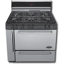 Premier Pro Series P36S148BP 36 Inch Gas Range With Electronic Ignition And 6 Open Burners 10 Inch Back-guard With Timer - Stainless Steel