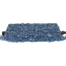 Peterson Fyre Glass 16 Inch Caribbean Blue Vented See-Thru Natural Gas Fire Glass Set With Outdoor Stainless G45 Glass Burner And Manual Safety Pilot