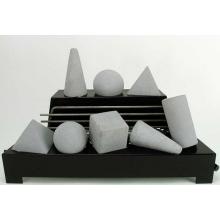Rasmussen 24 Inch Light Grey ALTERNA Vent Free Propane Gas FireShapes With Black Chassis And Remote Ready Safety Pilot Control