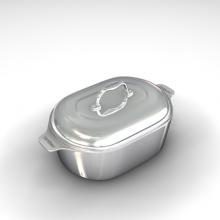 Chefs Design Traditional Series Cast Aluminum Non-Stick Oval Roaster - 16.5 Inch