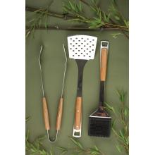 Saffire Grill Bamboo & Stainless BBQ Tool Set