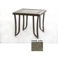 Ellington 24 Inch Aluminum Square Occasional Table - Aluminum Partial Pattern With Scavo Bronze Frame
