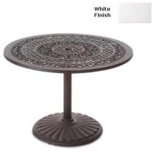 Meadow Decor Amazon 42 Inch Pedestal Cast Aluminum Table - White Finish