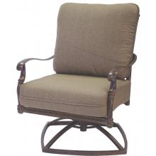 Darlee Florence Cast Aluminum Outdoor Patio Swivel Rocker Club Chair - Mocha