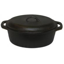 Cajun Cookware Pots 7 Quart Seasoned Cast Iron Oval Casserole Pot
