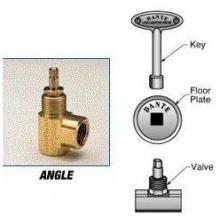Blue Flame Angle Fireplace Valve Kit - Polished Brass