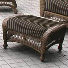Outdoor GreatRoom Company Wicker Ottoman W/ Espresso Cushion