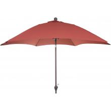 California Umbrella 9-Ft. Hexagonal Market Umbrella With Crank Lift And Push Button Tilt - Brick