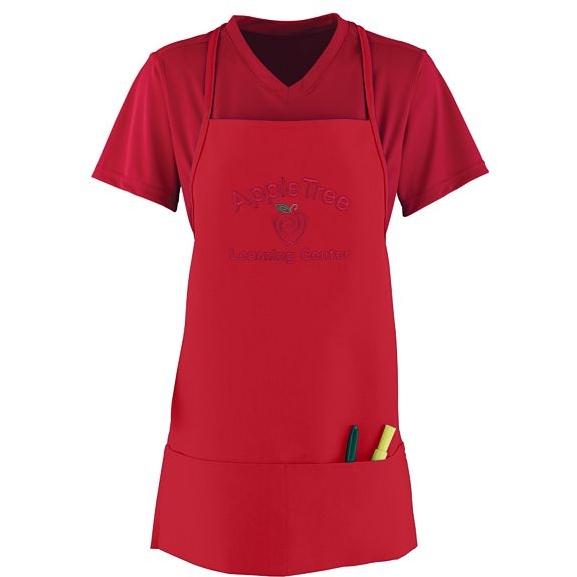 Augusta Medium Apron With Pouch - Red