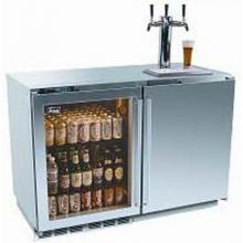 Perlick HP48RT-O-3L-1R3 12.0 Cu. Ft. Capacity Outdoor Refrigerator / Triple Tap Kegerator - Glass Left Door / Stainless Steel Right Door / Stainless Steel Cabinet