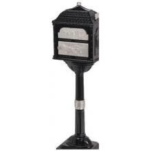 Classic Series Locking Mailbox W/ Pedestal - Black W/ Satin Nickel