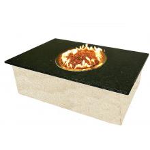 OEC Sonata 36 X 54 Rectangular Outdoor Natural Gas Fire Pit With Granite Top / Sandstone Base - Match Light Ignition