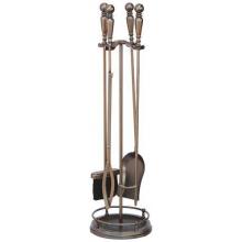 UniFlame 5 Piece Venetian Bronze Fireset With Ball Handles