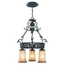 World Imports Chelsea Collection Hanging Three Light Fixture In Wrought Iron Finish - 3 Bulbs - 5143-99