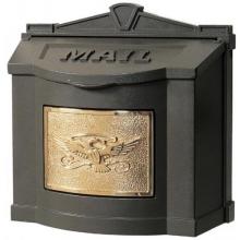 Wall Mount Series Mailbox W/ Eagle Accent - Bronze W/ Polished Brass