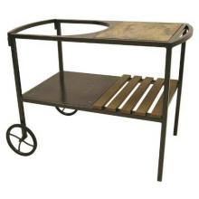 Grill Cart For Bayou Classic Cypress Ceramic Kamado Grill - Charcoal Gray