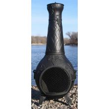 The Blue Rooster Grape Style Cast Aluminum Chiminea - Charcoal