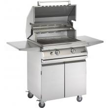 PGS Gas Grills Legacy Newport Gourmet 27 Inch Propane Gas Grill With Rotisserie On Cart