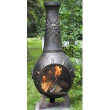 The Blue Rooster Sun Stack Style Cast Aluminum Chiminea - Gold Accent
