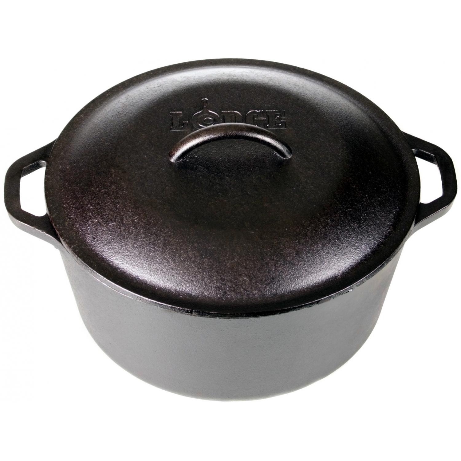 Lodge Dutch Ovens With Loop Handles 5 Quart Seasoned Cast Iron Dutch Oven - L8DOL3