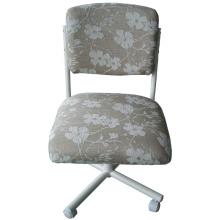 International Concepts Leisure Side Chair - Almond Frame - Floral Pattern Fabric/Upholstered (2 Pieces) - Almond Finished Metal Frame, White Floral Pattern On Tan Background Fabric - C108-30ZP