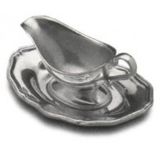 Wilton Armetale Queen Anne Gravy Boat W/ Tray