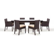 Caluco Maxime Wicker 84 Inch Dining Set
