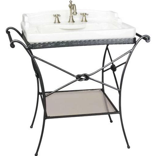 The St. Thomas Granada Lavatory Stand With Neo-Venetian Petite Lav - Black Frame W/White Sink - 5123.480.01.13
