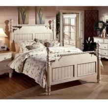 Hillsdale Wilshire Antique White Post Bed With Frame - King - 1172BKR