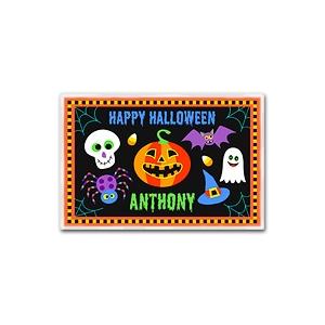 Olive Kids Personalized Laminate Placemat - Halloween Black