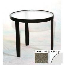Keys 24 Inch Aluminum Round Occasional Table - Glass With Scavo Bronze Frame