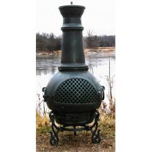 The Blue Rooster Gatsby Style Cast Aluminum Chiminea - Antique Green