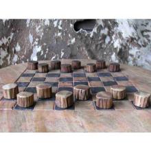Groovy Stuff Small Teak Wood Checker Set - W-872-S
