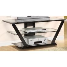 Powell Furniture - Matte Black 42 Inch TV Stand With Clear Glass - 412-600