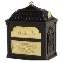 Classic Series Locking Mailbox Top Piece - Black W/ Polished Brass