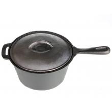 Cajun Cookware Pots With Handle 2 Quart Seasoned Cast Iron Sauce Pot