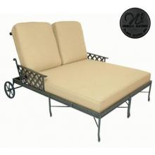 Windham Castings Savannah Casual Back Deep Seating Double Chaise Lounge Frame Only, Black