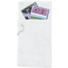 Toppers Bi-Fold Golf Towel With Pocket - White