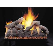 Rasmussen Gas Logs 36 Inch Manzanita Vented See-Thru Natural Gas Log Set With Custom Embers Pan Burner - Match Light