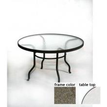 Barcelona 42 Inch Aluminum Round Dining Table - Glass With Scavo Bronze Frame