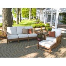 Poly-Wood Recycled Plastic Wood Club Mission Deep Seating 4-pc Teak Outdoor Patio Lounge Set