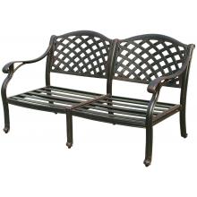Darlee Nassau Cast Aluminum Outdoor Patio Loveseat With Cushions - Antique Bronze