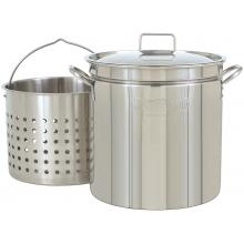 Bayou Classic Pots With Steam/Boil Basket 36 Quart Stainless Steel Stock Pot