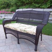 Oakland Living Resin Wicker Aluminum Loveseat W/ Bamboo Cushion