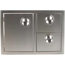 BBQ Guys 200 Series Double Drawer & Roll Out Propane Tank Storage Bin Combo