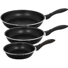 Provence Black Gloss Enamel On Steel 7 Inch, 9 Inch & 11 Inch Fry Pan Set (3 Pcs)