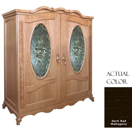 Vinotemp VINO-LOUIS-DRM 400 Bottle Louis Wine Cellar - Glass Doors / Dark Red Mahogany Cabinet