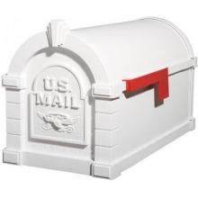Original Keystone Series Mailbox - White W/ Red Flag