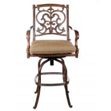 Darlee Santa Barbara Cast Aluminum Outdoor Patio Swivel Bar Stool - Mocha